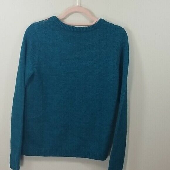 Garnet Hill Roses Wool Alpaca intarsia Sweater S - Picture 6 of 8